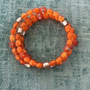 Orange Beaded Wrap Bracelet